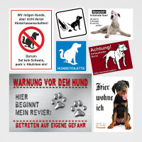 Hundewarnschilder Achtung, Vorsicht Hund