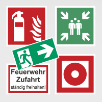 Schilder Brandschutz, Rettung & Fluchtwege