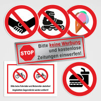 Verboten Schilder - Verbotsaufkleber