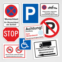Schilder Parkplätze, Zufahrt, Einfahrt freihalten Aufkleber