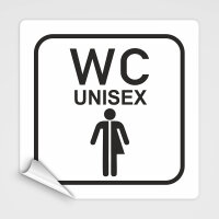 WC Hinweisschild UNISEX, WC Schid UNISEX Aufkleber
