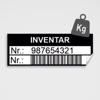stark haftende Barcode-Etiketten für Inventar