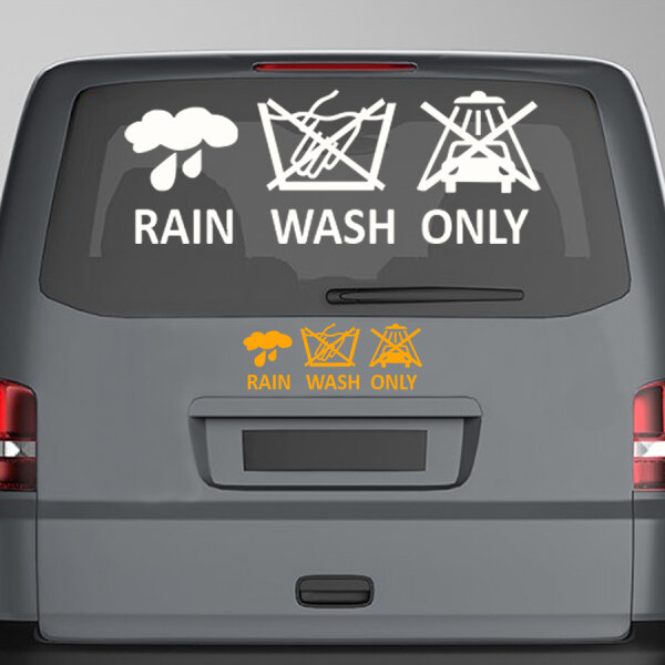cooler Autoaufkleber "rain wash only" für Heckscheibe oder Lack