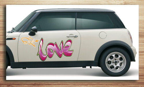 Aufkleber fürs Auto, Autoaufkleber Graffiti Style "Love Aufkleber"