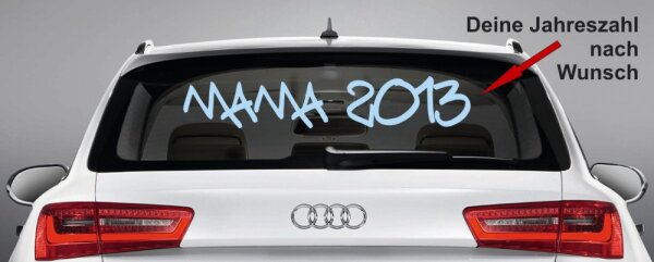 Aufkleber für Autos - Scheibe "MAMA 20__" (Wunschjahr)  