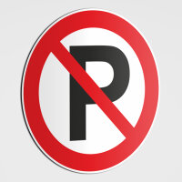 Verboten! Parken verboten Schild! Ausfahrt freihalten, Parkverbotaufkleber