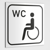WC Hinweisschild, Behinderten-WC Schild-Aufkleber wei&szlig;